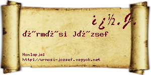 Ürmösi József névjegykártya
