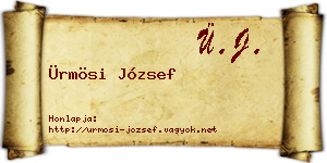 Ürmösi József névjegykártya